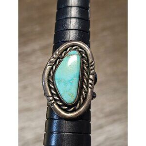 Vintage Turquoise Ring 925 Sterling Silver Size 6 Southwestern Handmade - 7.97g